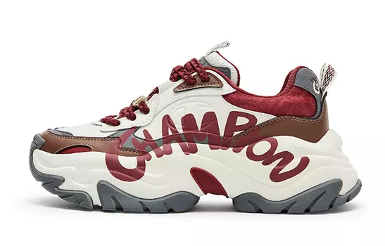 Мужские массивные кроссовки Champion Retro Sports, Milky white/New Year's red