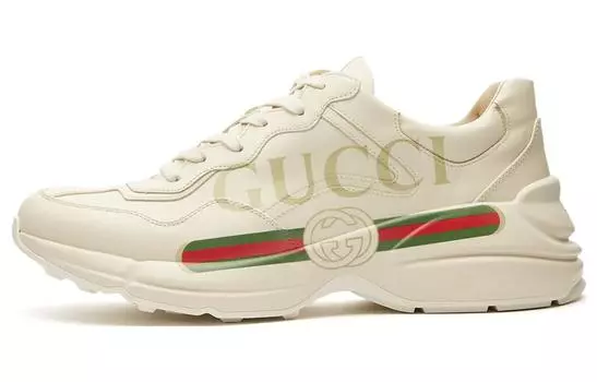 Кроссовки GUCCI Rhyton GUCCI Logo Leather Sneakers