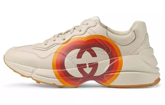 Кроссовки GUCCI Rhyton Chunky Sneakers Men Low-Top White Orange