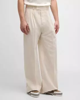 Мужские мешковатые брюки со складками в блестящую полоску Amiri, цвет Summer Sand