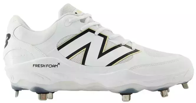 Мужские металлические бейсбольные бутсы New Balance Fresh Foam X 3000 V7, белый/черный