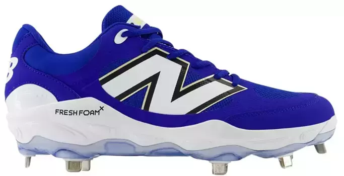 Мужские металлические бейсбольные бутсы New Balance Fresh Foam X 3000 V7, цвет Royal/White