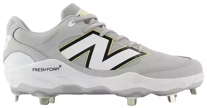 Мужские металлические бейсбольные бутсы New Balance Fresh Foam X 3000 V7, серый/белый