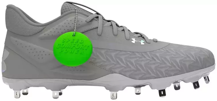 Мужские металлические бейсбольные бутсы Under Armour Yard MT 3.0, серый/белый
