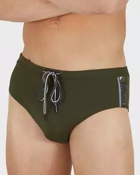 Мужские микро-бриджи для плавания с логотипом Emporio Armani, цвет Dark Green