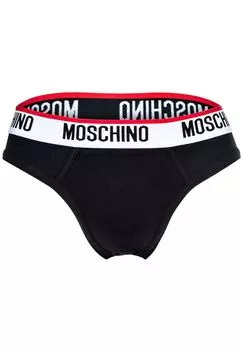 Мужские микро-трусы, 2 шт., смесовый хлопок, однотонные MOSCHINO, черный