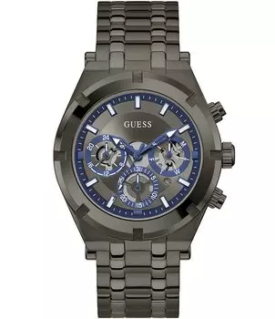 Мужские многофункциональные часы Guess Continental с браслетом из бронзы, серый