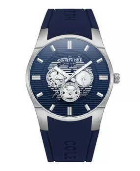 Мужские многофункциональные часы с синим силиконовым ремешком, 42 мм Kenneth Cole New York