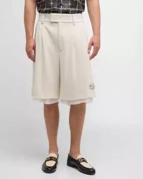 Мужские многослойные шорты с пайетками Amiri, цвет Alabaster