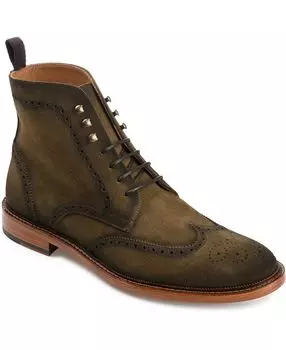 Мужские модельные ботинки Mack ручной работы из полированной замши с эффектом броги на шнуровке Taft