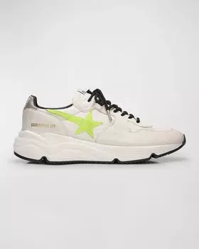 Мужские модные кроссовки из текстиля и кожи на беговой подошве Golden Goose, цвет Whitegreyyello