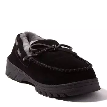 Мужские мокасины EZ Feet из натуральной замши и шерсти Dearfoams, черный