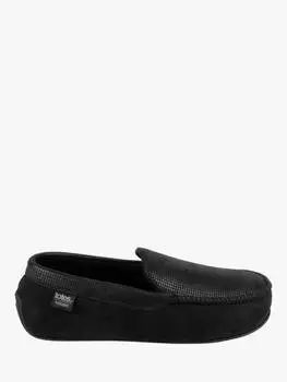 Мужские мокасины isotoner с квадратным рисунком smart moccasin slippers totes, черный
