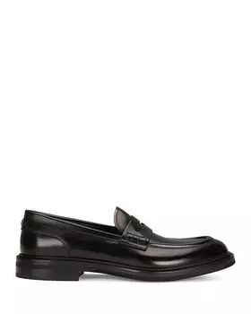 Мужские мокасины из матовой кожи Dolce & Gabbana, черный
