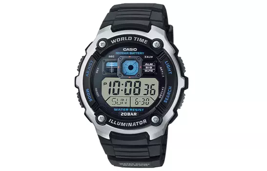 Мужские молодежные серые часы AE-2000W-1A CASIO