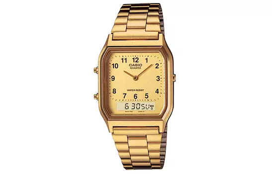 Мужские молодежные золотые часы AQ-230GA-9B CASIO