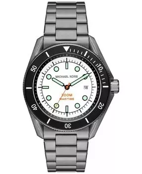 Мужские морские часы из нержавеющей стали с тремя стрелками, 42 мм Michael Kors, серебро