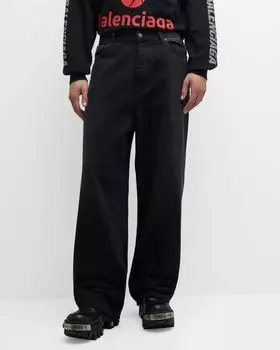 Мужские мягкие джинсы из левого денима Balenciaga, цвет 1672 Sunbleached Black