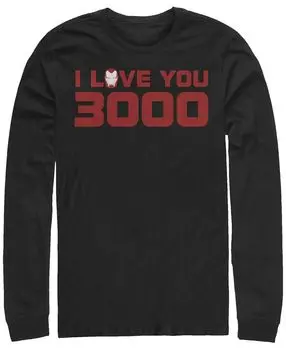 Мужские мстители эндшпиль i love you 3000 шлем железного человека, футболка с длинным рукавом Fifth Sun, черный