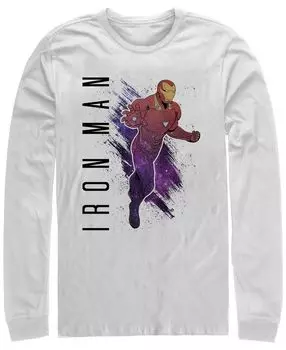 Мужские мстители эндшпиль железный человек нарисованный портретный плакат, футболка с длинным рукавом Fifth Sun, белый