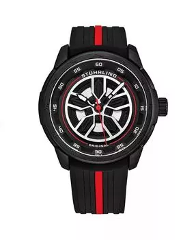 Мужские мужские часы 984 Quartz 44mm Aviator с многослойным циферблатом и силиконовым ремешком Stuhrling, серый