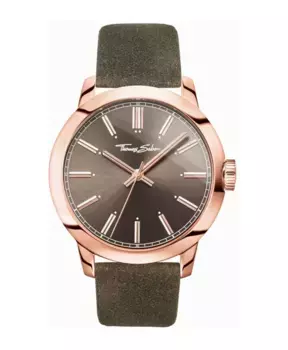 Мужские наручные часы бунтарь сердцем 46 мм кожаный браслет wa0314-266-205-46 мм Thomas Sabo, зеленый