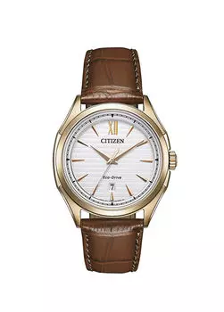 Мужские наручные часы GTS с кожаным ремешком aw1753-10a Citizen, коричневый