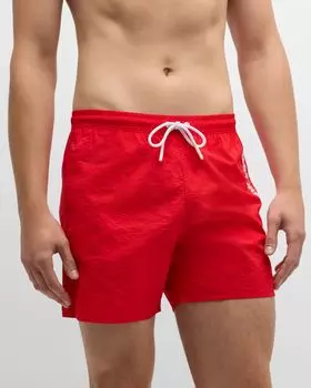 Мужские нейлоновые плавки с вышитым логотипом Emporio Armani, цвет Bright Red