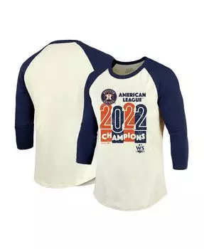 Мужские нитки кремового цвета, темно-синие футболка houston astros 2022 american league champions yearbook tri-blend с рукавами реглан 3/4 Majestic, мульти
