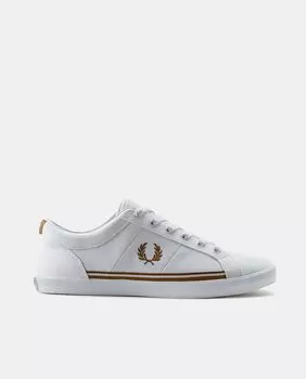 Мужские низкие кеды Baseline из парусины в форме шлема с логотипом Fred Perry, белый