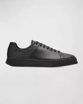 Мужские низкие кеды Clayton из смешанной кожи Ferragamo, цвет Nero