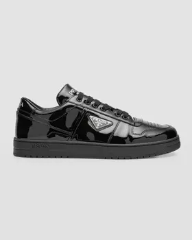 Мужские низкие кеды из лакированной кожи Downtown Prada