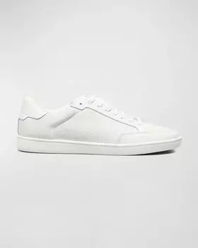 Мужские низкие кеды из перфорированной кожи Signature SL/06 Saint Laurent, цвет Optic White
