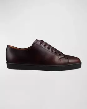 Мужские низкие кеды из полированной кожи John Lobb, цвет Plum