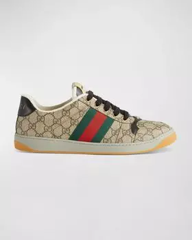Мужские низкие кеды Screener GG Canvas Gucci, цвет Beige
