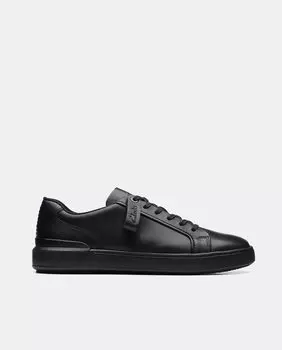 Мужские низкие кожаные кроссовки CourtLite Move в форме шлема со шнуровкой Clarks, черный