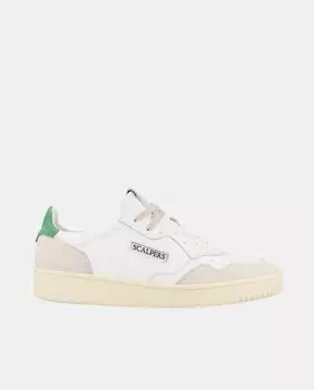 Мужские низкие кожаные кроссовки Miles в форме корзины Scalpers, зеленый