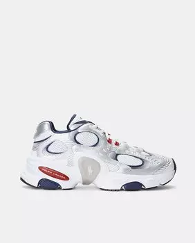 Мужские низкие кожаные кроссовки на объемной подошве Polo Ralph Lauren, серебро