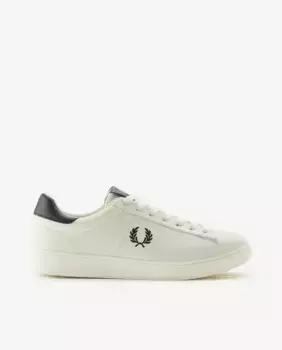 Мужские низкие кожаные кроссовки-шлемы с логотипом Fred Perry, цвет Crudo