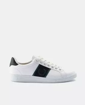 Мужские низкие кожаные кроссовки-шлемы с логотипом Fred Perry, белый