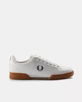 Мужские низкие кожаные кроссовки-шлемы с логотипом Fred Perry, белый