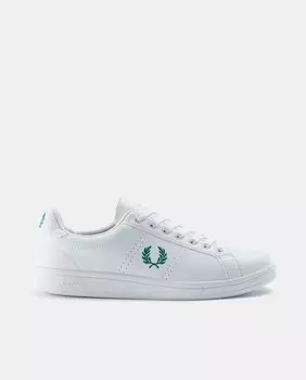 Мужские низкие кожаные кроссовки-шлемы с логотипом Fred Perry, белый