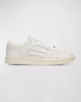 Мужские низкие кожаные кроссовки Skel Top в тон Amiri, цвет White Wh