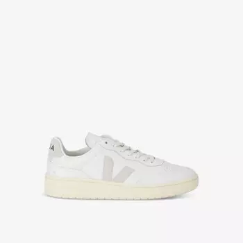 Мужские низкие кожаные кроссовки v90 с вышитым логотипом Veja, белый