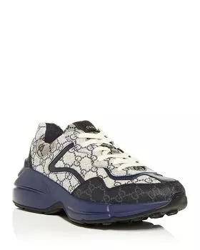 Мужские низкие кроссовки GG Rhyton Gucci