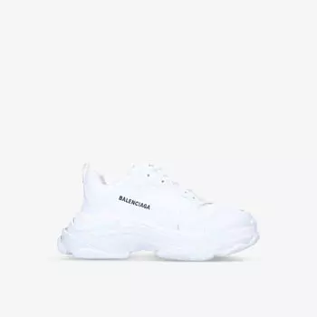 Мужские низкие кроссовки Triple S из искусственной кожи и сетки с логотипом Balenciaga, белый