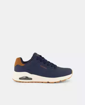 Мужские низкие кроссовки Uno из синтетической кожи Skechers, темно-синий