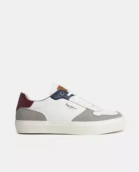 Мужские низкие кроссовки Yogi Street с логотипом и контрастными деталями Pepe Jeans, серый