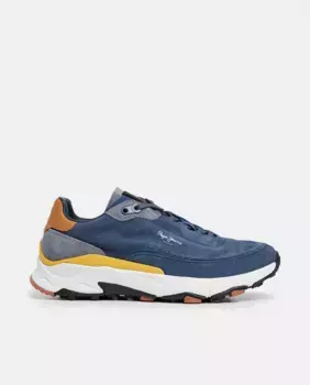 Мужские низкие замшевые треккинговые туфли Pepe Jeans, цвет Azul Fum