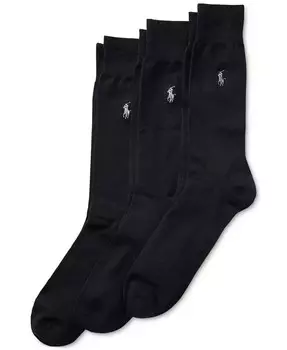 Мужские носки 3 пары, супермягкие, под платье Polo Ralph Lauren, черный